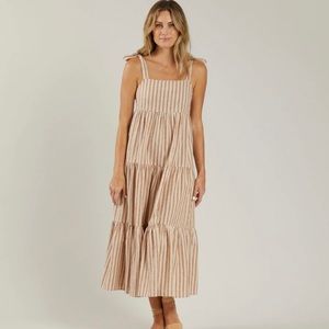 Rylee + Cru striped linen dress